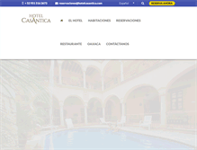 Tablet Screenshot of hotelcasantica.com
